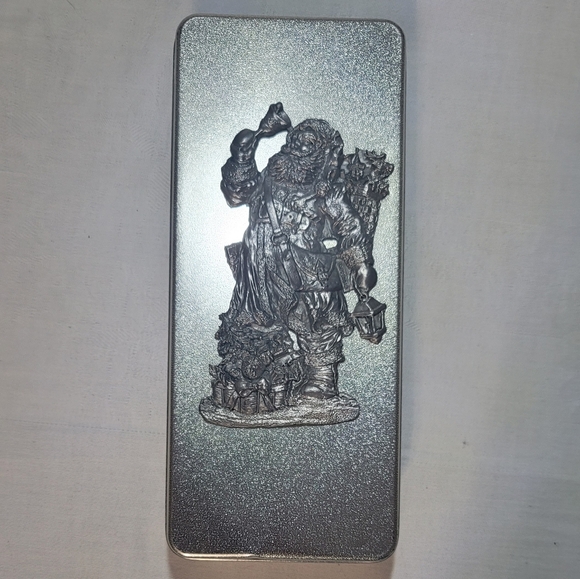 Vintage 1998 GBD Pewter Santa on Silver Tin Box - Picture 12 of 12